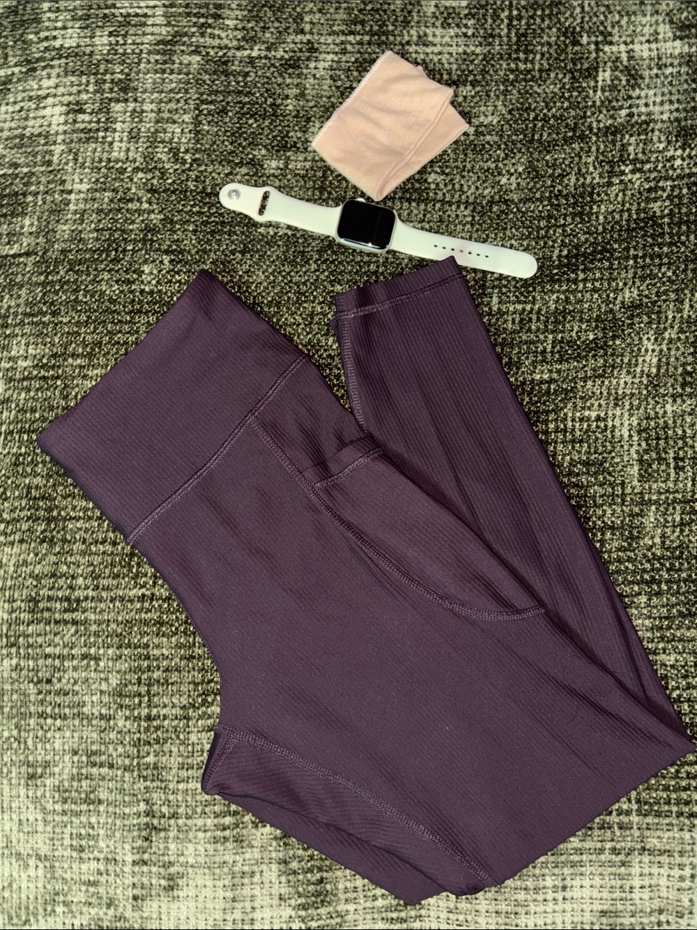 Old Navy Plum Ribbed High-Waist Leggings